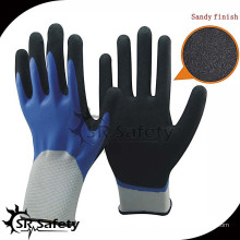SRSAFETY 13G Трикотажная синяя двойная защитная нитриловая перчатка / защитные рабочие перчатки с фарфоровым поставщиком